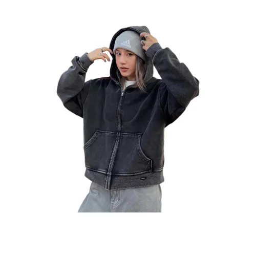 DEMAVIE Выстиранный Черный Унисекс Свитшоты