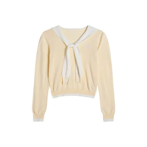 Zeng Xiaoxian Светло-желтый топ женские свитеры