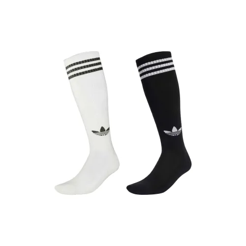 Adidas Originals Колено Высокие Носки Женские Белые Черные