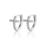 Серьги-кольца "Крест" [1 пара]