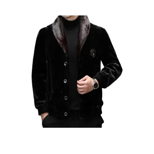 DKRVT Черный [Упаковка включена] Мужская меховая одежда