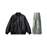 Комплект (черный топ+желтые грязевые штаны)