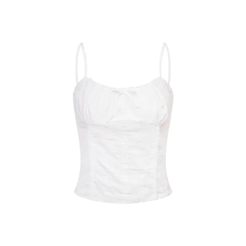 Ariseism Стильный Белый Тонкий Плечевой ремень Топ на бретелях Женские Лето Облегающий крой Топ Женские