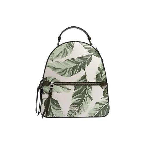 COACH Jordyn Кожа Рюкзак Большой Женский Зеленый Меловый Разноцветный