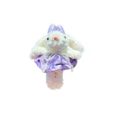 Плюшевый, платье принцессы, длинный, ушки кролика, фиолетовый, бант, жемчужный