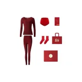 3893-Вельвет Красный+1 Носки+1 Трусы