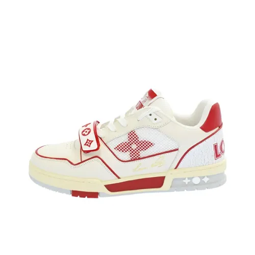 LOUIS VUITTON Тренер Стильные Скейтбординги Мужской Белый Красный