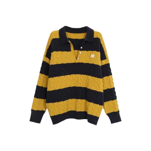 SDN by41 Черный Желтый Полосы Женская Трикотажная