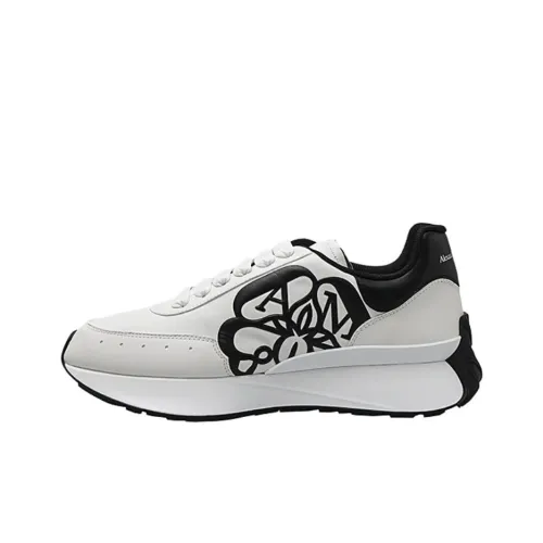 Alexander McQueen Sprint Runner Устойчивый к истиранию Низкий Топ Спортивная Повседневная Обувь Женская Черная