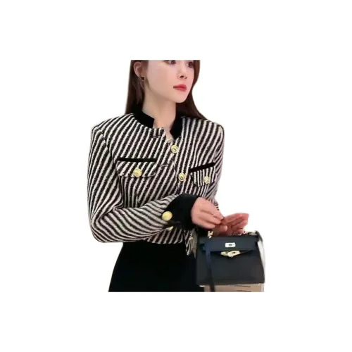 AHRTB Полосатый пальто женское короткое пальто