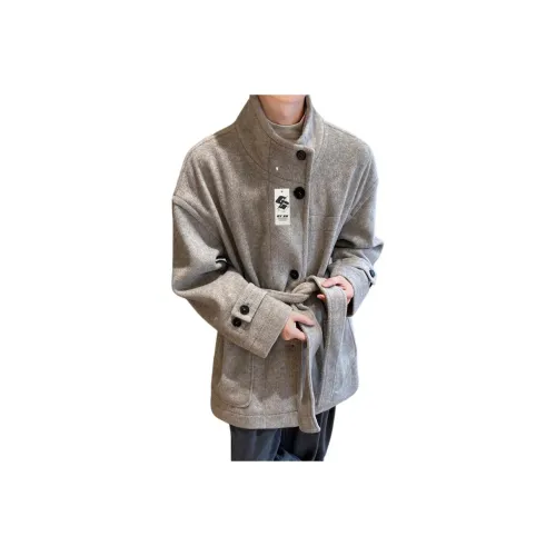GY.VG Смешанный цвет Светло-серый Унисекс Пальто