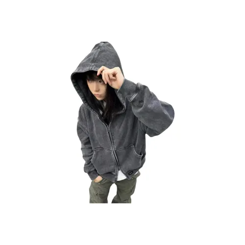 DEMAVIE Выстиранный Черный Унисекс Свитшоты