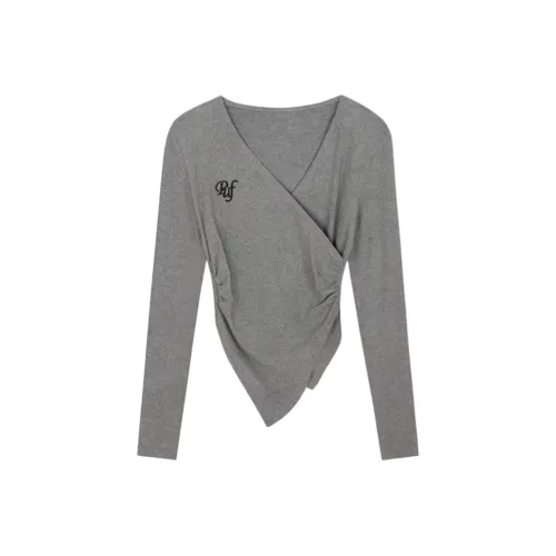 Wang Leshi Серые Женские T-рубашки