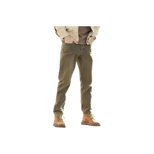 PWUE Желтые Грязные Унисекс Джинсы