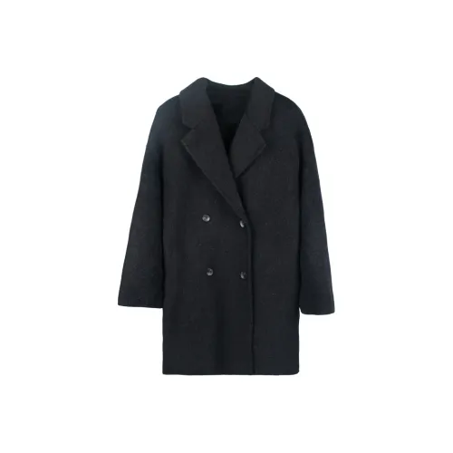 Lan Miao Угольно-черное женское пальто