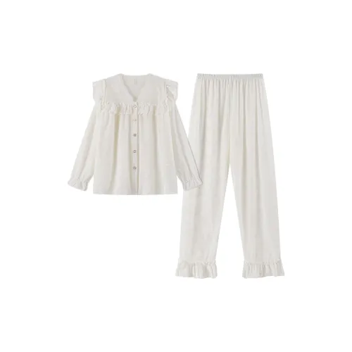 Gongdie Белый Женский Пижамный Комплект