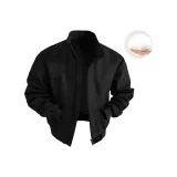 Чёрный хлопковый пуховик