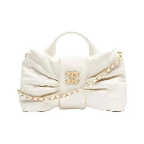 CHANEL Lambskin One Shoulder Bag Mini Women's White