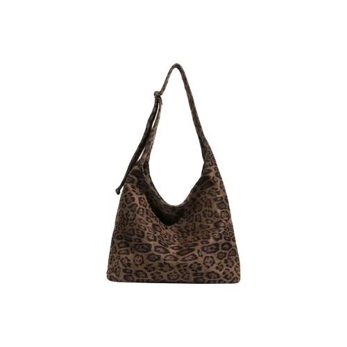 CAREELL Замша Сумка на плечо Женская Леопардовый принт Черный Хаки Кофе