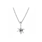 Звезда Ромб Вязаное Ожерелье - Черный