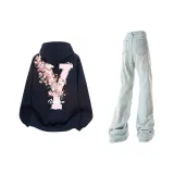 Королевский синий топ + светло-синие штаны