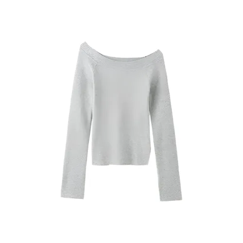 Wang Leshi Светло-серый Женский Трикотаж