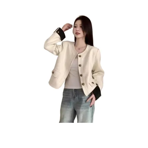 ЮЙЧЖАОЛИНЬ Светлый Абрикос Женское Короткое Пальто