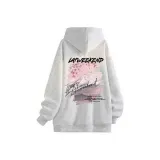 Белый, серый, клетка, с капюшоном (утолщенный и с флисовой подкладкой)