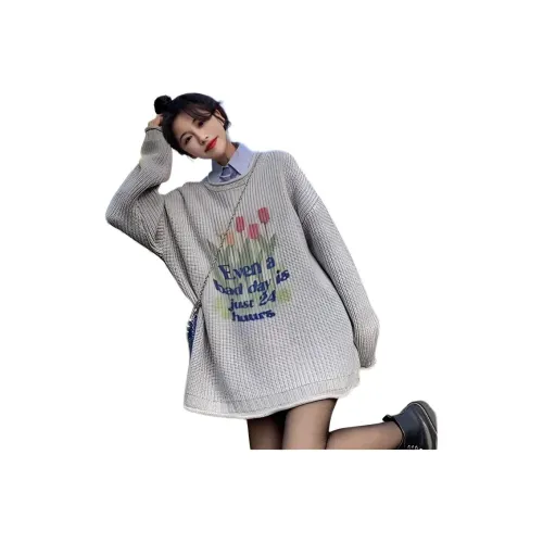 ZVJH Жаккард Свитер Женские Трикотаж