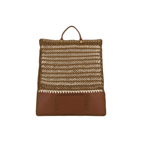 Valentino Кожа Сумка Унисекс Бежевый Коричневый
