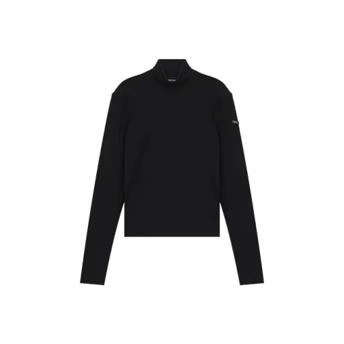 WE11DONE Длинный рукав Т-рубашка Женская Черная