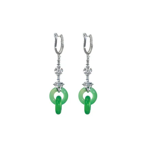 Серьги из нефрита с цветной глазурью CARAT'S DIARY Женские