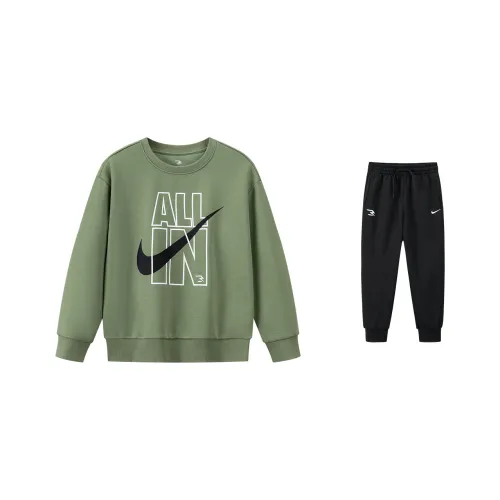 nike Темно-оливковый флис с подкладкой повседневная спортивная одежда для детей