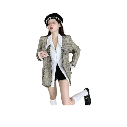 ЮЙЧЖАОЛИНЬ Светло-серый Женский Короткий Пальто