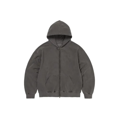 Thisisneverthat FW25 Waffle Lined ZIP UP Толстовка Charcoal Sweatshirt Unisex