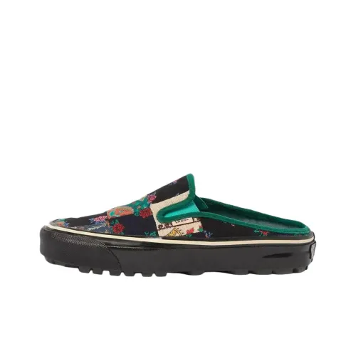 Vans Vault x GUCCI Пэчворк OG Mule Стильные Скейтбординги Унисекс Черный Зеленый