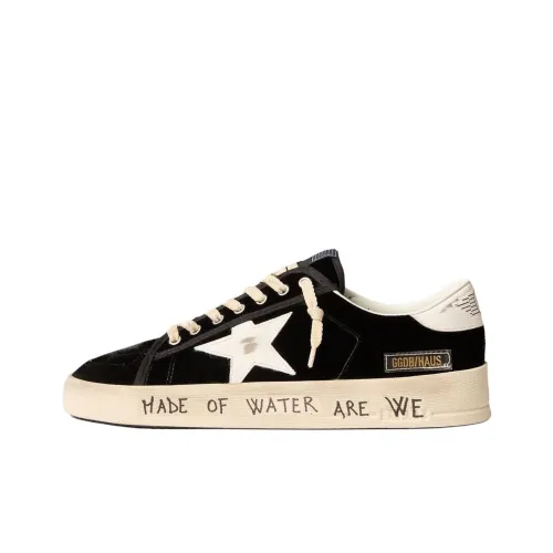 Golden Goose Low Топ Скейтборд Кроссовки Женские Черные Потертые