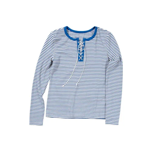 COUNTRY MOMENT Синие и белые полоски Женская футболка с короткими рукавами