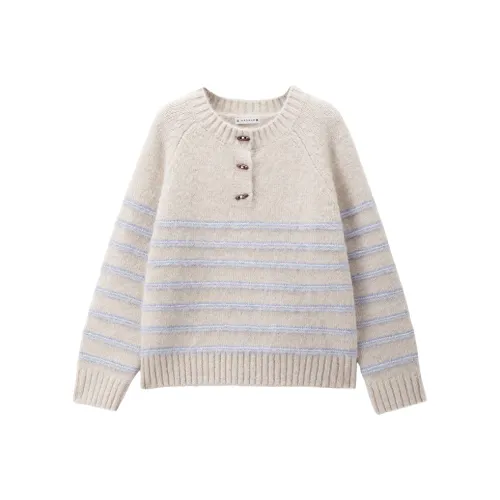 Giordano 02 Светлый Абрикос с Синими Полосами Женский Трикотаж