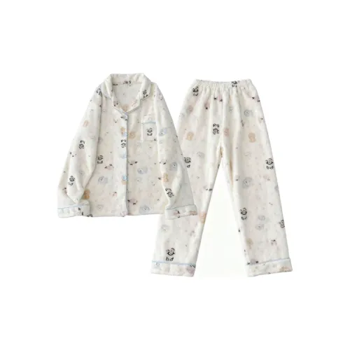 WANANNI Бежевый Абрикос Женские Пижамные Комплекты