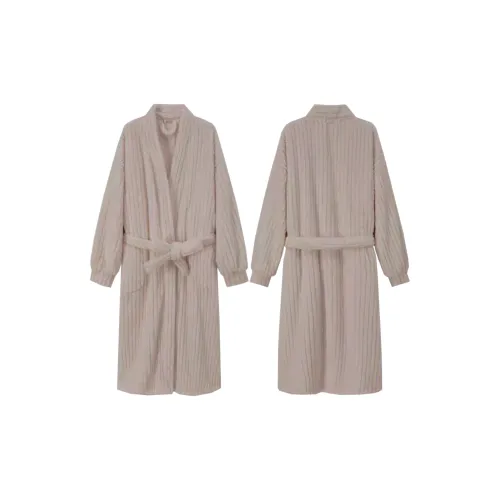 WANANNI Кофейный Серый Женские Банные Халаты
