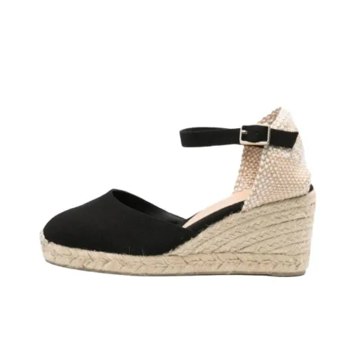 Castañer Carol Espadrille Клиновидный каблук Высокие каблуки Женские Черный Белый