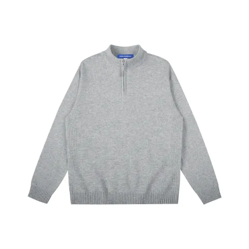 FAIRWHALE Men's Gray Photinia Sweaters FAIRWHALE Мужские Серые Свитера Фотиния