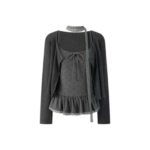 DANCANG Серый Женский Повседневный Костюм