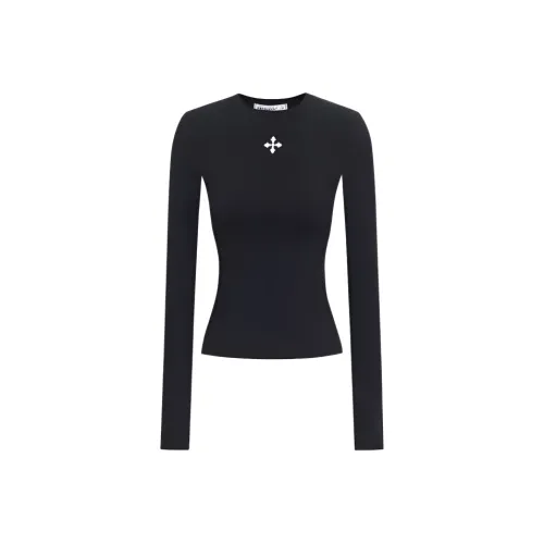 Wang Leshi Черные Женские T-рубашки