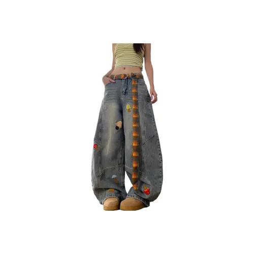 OMOIDAS Винтажный Светлый Женские Джинсы