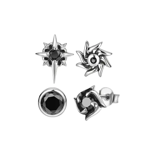 WANFEIXI Серебро S925 Серьги-гвоздики Унисекс