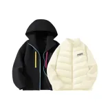 [Thickened Thermal] Твердый Темно-синий Черный + Mark H Квадрат Крючок и петля K Экрю