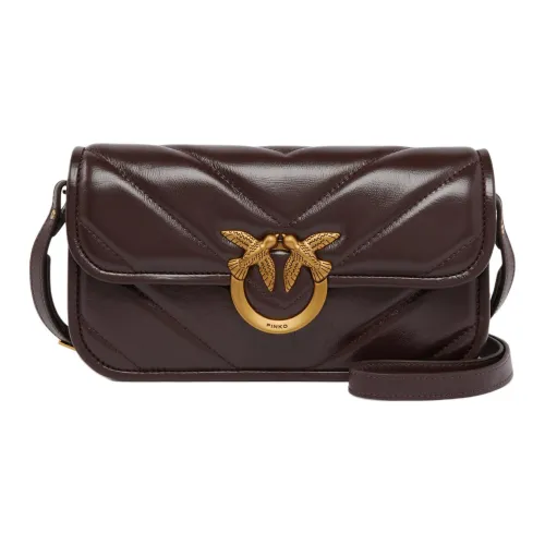 PINKO Сумка через плечо из коровьей кожи большая женская бордового цвета