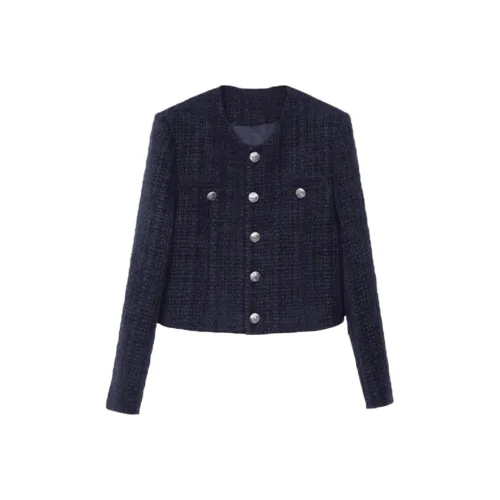 VINMUK Темно-синий женский короткий пальто